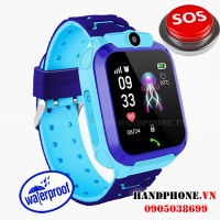 Điện thoại đồng hồ định vị chống nước Q12 màu xanh cho trẻ em