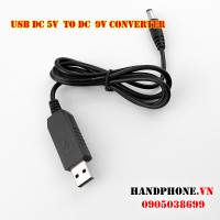 Cáp chuyển đổi dòng điện USB 5V DC sang 9V DC chân tròn 5.5mm