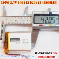 Pin Li-Po 3.7V 1500mAh 103443 923443 (Lithium Polymer)
