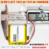 Pin Li-Po 3.85V 1600mAh 763740 (Lithium Polymer)