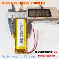 Pin Li-Po 3.7V 1700mAh 102265 (Lithium Polymer) Pin Li-Po 3.7V 1700mAh 102265 (Lithium Polymer)
