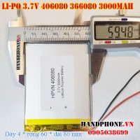 Pin Li-Po 3.7V 3000mAh 406080 366080 (Lithium Polymer)