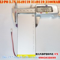 Pin Li-Po 3.7V 3100mAh 3549119 3150120 (Lithium Polymer)