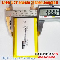 Pin Li-Po 3.7V 4000mAh 805080 775080 (Lithium Polymer)