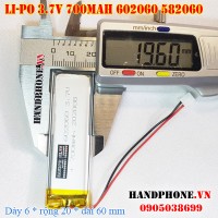 Pin Li-Po 3.7V 700mAh 602060 582060 (Lithium Polymer)