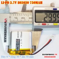 Pin Li-Po 3.7V 750mAh 803030 (Lithium Polymer)