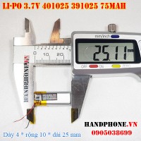 Pin Li-Po 3.7V 75mAh 401025 391025 (Lithium Polymer)