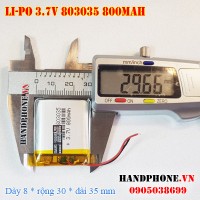 Pin Li-Po 3.7V 800mAh 803035 (Lithium Polymer)