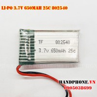 Pin Li-Po 3.7V 650mAh 802540 dòng xả cao 25C