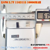 Pin Li-Po 3.7V 10000mAh 1163115 (Lithium Polymer)