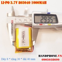 Pin Li-Po 3.7V 1000mAh 803040  (Lithium Polymer)
