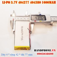 Pin Li-Po 3.7V 404277 404380 1600mAh (Lithium Polymer)