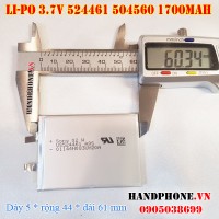 Pin Li-Po 3.7V 1700mAh 524461 504560 (Lithium Polymer)