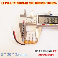 Pin Li-Po 3.7V 200mAh 802025 dòng xả cao 20C