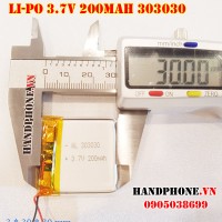 Pin Li-Po 3.7V 200mAh 303030 (Lithium Polymer)