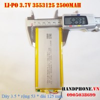Pin Li-Po 3.7V 3553125 2500mAh (Lithium Polymer) siêu mỏng