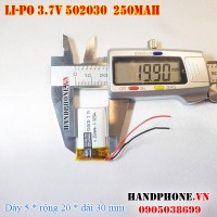 Pin Li-Po 3.7V 250mAh 502030 (Lithium Polymer)
