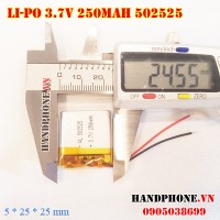 Pin Li-Po 3.7V 250mAh 502525 (Lithium Polymer)