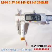 Pin Li-Po 3.7V 250mAh 551145 521145 (Lithium Polymer)
