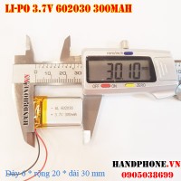 Pin Li-Po 3.7V 300mAh 602030 (Lithium Polymer) Pin Li-Po 3.7V 300mAh 602030 (Lithium Polymer)