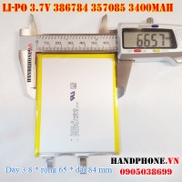 Pin Li-Po 3.7V 3400mAh 386784 387085 (Lithium Polymer)
