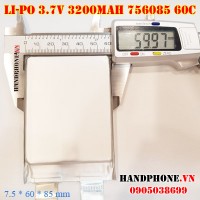 Pin Li-Po 3.7V 3200mAh 756085 766085 dòng xả cao 60C cho RC