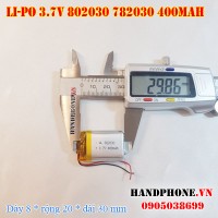 Pin Li-Po 3.7V 400mAh 802030 782030 (Lithium Polymer)