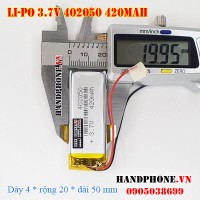 Pin Li-Po 3.7V 402050 420mAh (Lithium Polymer)
