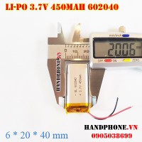 Pin Li-Po 3.7V 450mAh 602040 (Lithium Polymer)