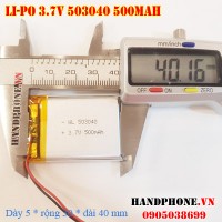 Pin Li-Po 3.7V 500mAh 503040 (Lithium Polymer)