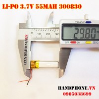 Pin Li-Po 3.7V 300830 55mAh cho tai nghe Bluetooth
