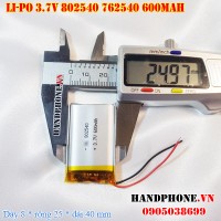 Pin Li-Po 3.7V 800mAh 802540 762540 (Lithium Polymer)