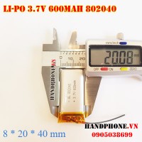 Pin Li-Po 3.7V 600mAh 802040