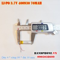 Pin Li-Po 3.7V 70mAh 400930 (Lithium Polymer)