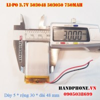 Pin Li-Po 3.7V 750mAh 503048 503050 (Lithium Polymer)