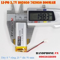 Pin Li-Po 3.7V 800mAh 802050 762050 (Lithium Polymer)