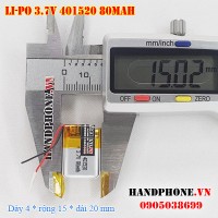 Pin Li-Po 3.7V 80mAh 401520 (Lithium Polymer)