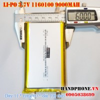 Pin Li-Po 3.7V 1160100 9000mAh (Lithium Polymer)